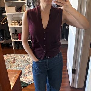 Brooks Brothers Burgundy Sleeveless Sweater Vest